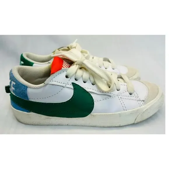 Nike Blazer Low ‘77 Jumbo “Mismatch” Leather Sneakers Size 8 (Style DQ1470-100) - Picture 2 of 7